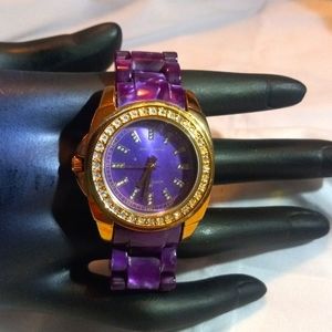 Gold and purple Anne Klein watch
